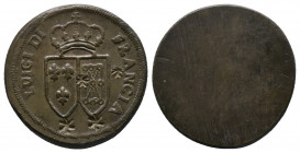 ITALY, late 18th century, Bronze weight for a 2 Louis aux écus from France. Weight 15.20g Diameter 28mm, rosette countermarks