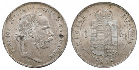 AUSTRIA, Franz Joseph I, 1848-1916, 1 Forint Silver 1879 KB, Kremnitz, Her.606, VF