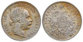 AUSTRIA, Franz Joseph I, 1848-1916, 1 Gulden Silver 1884, Her.584, VF