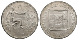 CZECHIA, Slovakia Czechoslovakia, 10 Korun 1930 Silver, KM# 15, VF