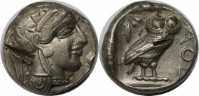 Griechische Münzen. ATTICA. ATHEN. AR-Tetradrachme 420/405 v. Chr. 17.14 g. Vorzüglich, testirte schnitt