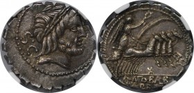 Römische Münzen, MÜNZEN DER RÖMISCHEN REPUBLIK. Q. Antonius Balbus. AR Denarius Serratus ca. 83 B.C. Rom, "S. C." Preisträger des Jupiter nach rechts ...