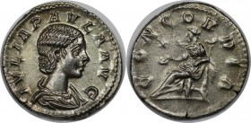 Römische Münzen, MÜNZEN DER RÖMISCHEN KAISERZEIT. Julia Paula, gemahlin des Elagabalus, 219-222 n. Chr, AR-Denar. Silber. 3.12 g. Sehr schön+
