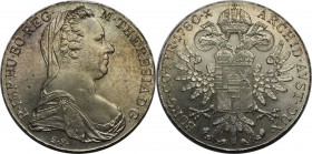 RDR – Habsburg – Österreich, RÖMISCH-DEUTSCHES REICH. Maria Theresia (1740-80). Restreik. Taler 1780 SF, Silber. Stempelglanz