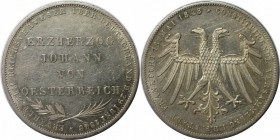 Altdeutsche Münzen und Medaillen, FRANKFURT-STADT. Erzherzog Johann von Osterreich. Gedenkdoppelgulden 1848, Silber. Jaeger 46. Thun 135. AKS 39. Vorz...