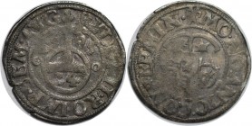 Altdeutsche Münzen und Medaillen, Minden-Bistum. Anton von Schauenburg (1587-1599). 1/24 Taler (Groschen) 1595. Selten. Schön
