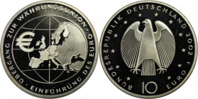Deutsche Münzen und Medaillen ab 1945, BUNDESREPUBLIK DEUTSCHLAND. Währungsunion. 10 Euro 2002, Silber. KM 215. Polierte Platte