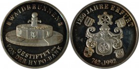 Deutsche Münzen und Medaillen ab 1945, BUNDESREPUBLIK DEUTSCHLAND. 1250 JAHRE ERFURT. Medaille 1992, D=24mm. 9.48gms. Silber. Polierte Platte