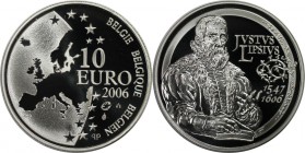 Europäische Münzen und Medaillen, Belgien / Belgium. 400. Todestag von Justus Lipsius. 10 Euro 2006, Silber. Polierte Platte