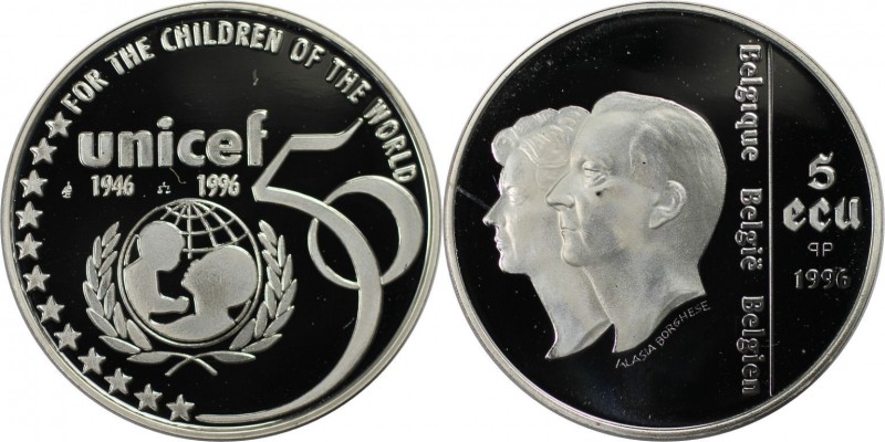 Europäische Münzen und Medaillen, Belgien / Belgium. 50 Jahre Kinderhilfswerk (U...