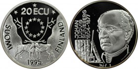 Europäische Münzen und Medaillen, Finnland / Finland. Runeberg J.L. 20 Ecu 1995, Silber. Polierte Platte