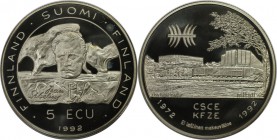Europäische Münzen und Medaillen, Finnland / Finland. Jean Sibelius. 5 Ecu 1992, Kupfer-Nickel. KM X# 1. Stempelglanz