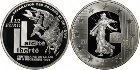 Europäische Münzen und Medaillen, Frankreich / France. 100. Jahrestag des Gesetzes vom 9. Dezember, Trennung von Kirche und Staat. 1 1/2 Euro 2005, Si...
