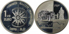 Europäische Münzen und Medaillen, Frankreich / France. Auto-Reisen, Transportserie inkl. 1 1/2 Euro 2004, Silber. KM 1382. Proof
