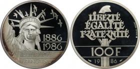 Europäische Münzen und Medaillen, Frankreich / France. 100 Jahre Freiheitstatue. 100 Francs 1986, Silber. KM 960a. Proof