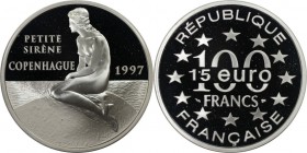 Europäische Münzen und Medaillen, Frankreich / France. Kopenhagen - Kleine Sirene. 100 Francs - 15 Euro 1997, Silber. KM 1178. Proof