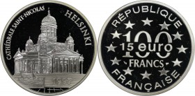 Europäische Münzen und Medaillen, Frankreich / France. Helsinki - St. Nikolaus Kathedrale. 100 Francs - 15 Euro 1997, Silber. KM 1176. Proof