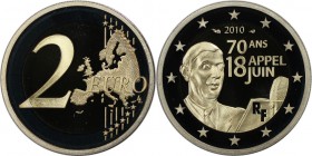 Europäische Münzen und Medaillen, Frankreich / France. 70. Jahrestag des Appells vom 18. Juni 1940. 2 Euro 2010, Bimetall. KM 1676. Proof
