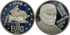 Europäische Münzen und Medaillen, Frankreich / France. Francois Mitterand. 20 Euro Ecu 1996, Silber. Polierte Platte