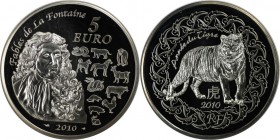 Europäische Münzen und Medaillen, Frankreich / France. Fabeln von La Fontaine - Jahr des Tigers. 5 Euro 2010, Silber. KM 1715. Proof
