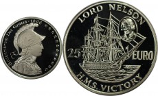Europäische Münzen und Medaillen, Großbritannien / Vereinigtes Königreich / UK / United Kingdom. Lord Nelson. Medaille "25 Euro" 1996, Silber. Poliert...