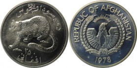 Weltmünzen und Medaillen , Afganistan. Schneeleopard. 250 Afganis 1978, Silber. 0.85OZ. KM 978. Stempelglanz