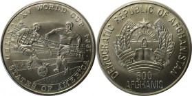 Weltmünzen und Medaillen, Afganistan. Fußballweltmeisterschaft USA. 500 Afganis 1991, Silber. 0.39OZ. KM 1013. Stempelglanz