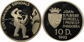 Weltmünzen und Medaillen , Andorra. 10 Diners 1993. Polierte Platte