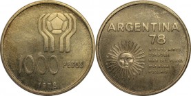 Weltmünzen und Medaillen, Argentinien / Argentina. 1000 Pesos 1978, Silber. 0.29OZ. Stempelglanz