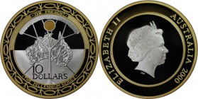 Weltmünzen und Medaillen , Australien / Australia. Millennium. 10 Dollars 2000, Silber, vergoldet. KM 511. Polierte Platte