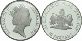 Weltmünzen und Medaillen , Australien / Australia. Elisabeth II. 10 Dollars 1993, 20 g., 0,925 Silber. 0,591 OZ. KM 210. Polierte Platte