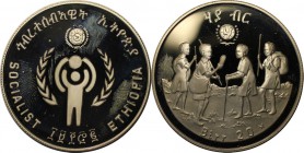 Weltmünzen und Medaillen, Äthiopien / Ethiopia. 20 Birr 1972, Silber. 0.69 OZ. Polierte Platte