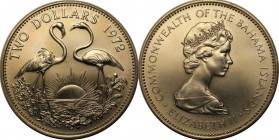Weltmünzen und Medaillen, Bahamas. 2 Dollars 1972, 0.89 OZ. Silber. Stempelglanz