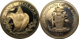 Weltmünzen und Medaillen, Bahamas. 1 Dollar 1974, 0.47 OZ. Silber. Polierte Platte