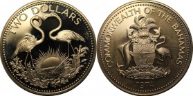 Weltmünzen und Medaillen, Bahamas. 2 Dollars 1974, 0.93 OZ. Silber. Polierte Platte