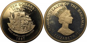 Weltmünzen und Medaillen, Bahamas. 10 Dollars 1987, 0.84 OZ. Silber. Polierte Platte