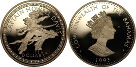 Weltmünzen und Medaillen, Bahamas. 5 Dollars 1993, Silber. 0.69 OZ. Polierte Platte