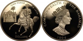 Weltmünzen und Medaillen, Bahamas. 5 Dollars 1994, Silber. 0.94 OZ. Polierte Platte