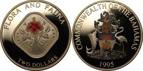 Weltmünzen und Medaillen, Bahamas. 2 Dollars 1995, Silber. 1.0 OZ. Polierte Platte