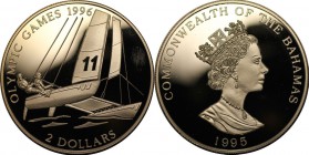 Weltmünzen und Medaillen, Bahamas. 2 Dollars 1995, Silber. 0.93 OZ. Polierte Platte