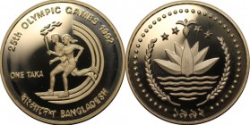 Weltmünzen und Medaillen, Bangladesch / Bangladesh. 1 Taka 1992, Silber. 0.93 OZ. Polierte Platte