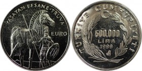Weltmünzen und Medaillen , Türkei / Turkey. Trojanisches Pferd. 500000 Lira 1999, Kupfer-Nickel. KM 1081. Vorzüglich-stempelglanz