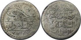 Weltmünzen und Medaillen, Türkei / Turkey. Yuzluk AH 1203/2 (1790), Silber. 31.83 g. 44 mm. Sehr schön. Berieben