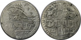 Weltmünzen und Medaillen, Türkei / Turkey. Yuzluk AH 1203/5 (1793), Silber. 31.22 g. 44 mm. Sehr schön. Berieben