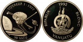 Weltmünzen und Medaillen, Vanuatu. 50 Vatu 1992, Silber. 0.94 OZ. Polierte Platte
