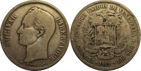 Weltmünzen und Medaillen, Venezuela. Gram 25 1912, Silber. 0.72 OZ. Schön