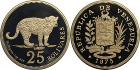 Weltmünzen und Medaillen, Venezuela. 25 Bolivares 1975, Silber. 0.84 OZ. Polierte Platte