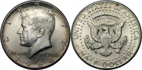 Weltmünzen und Medaillen , Vereinigte Staaten / USA / United States. Kennedy Half Dollar 1964, Silber. 12.5 g. KM 202. Stempelglanz
