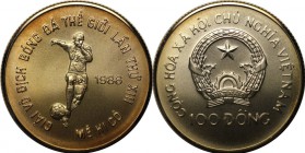 Weltmünzen und Medaillen, Vietnam. 100 Dong 1986, Silber. 0.30 OZ. 2000 T. KM 29. Stempelglanz