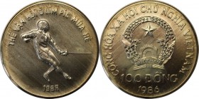 Weltmünzen und Medaillen, Vietnam. 100 Dong 1986, Silber. 10000 T. KM 24. Stempelglanz